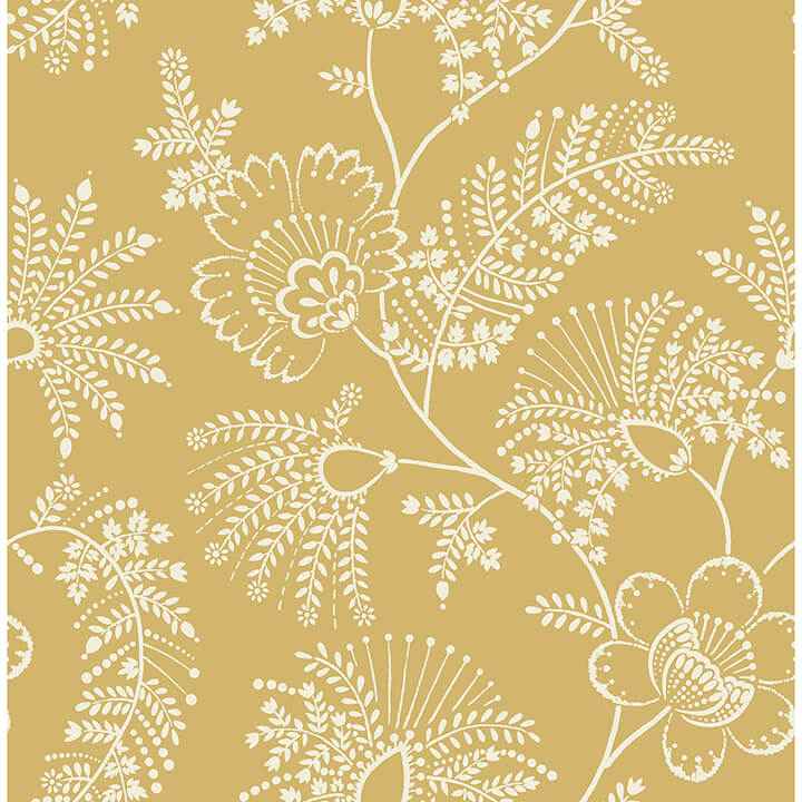 Maeve Mustard Jacobean Trail Wallpaper - York Wallcoverings - 4120-26826