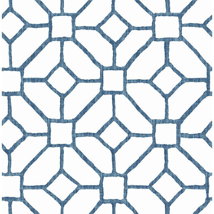 Picture of Addis Blue Trellis Wallpaper