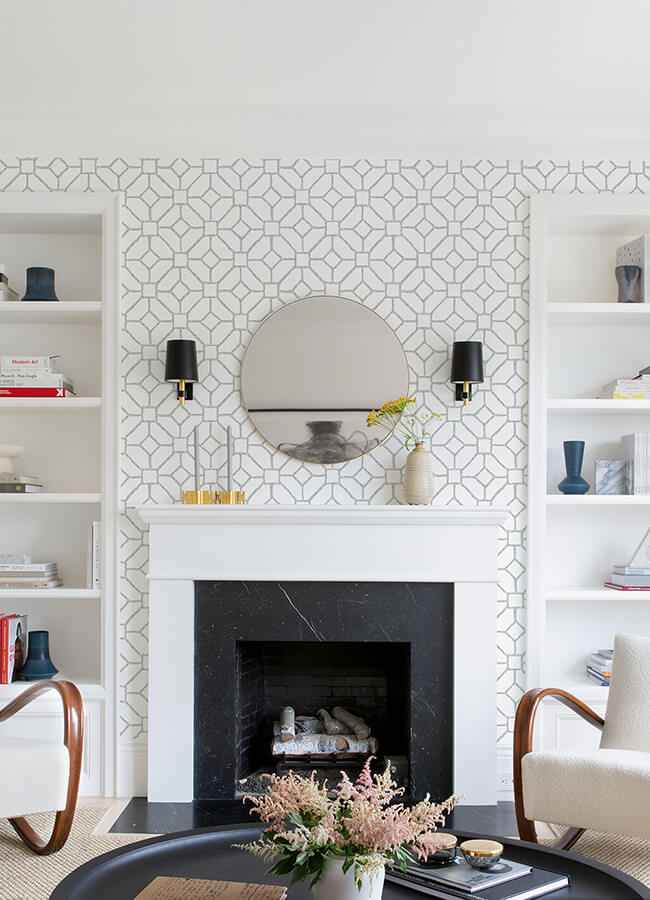 Addis Grey Trellis Wallpaper - York Wallcoverings - 4120-26832 - York Wallcoverings Wallpaper
