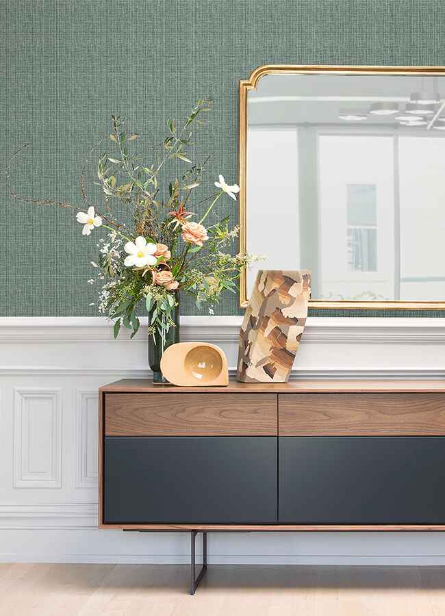 Kantera Green Fabric Texture Wallpaper - York Wallcoverings - 4120-26833 - York Wallcoverings Wallpaper