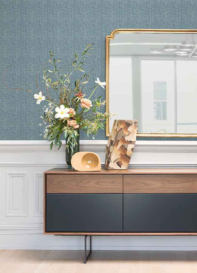 Kantera Blue Fabric Texture Wallpaper - York Wallcoverings - 4120-26840 - York Wallcoverings Wallpaper