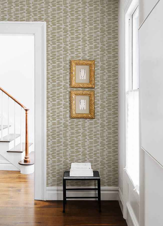 Myrtle Gold Abstract Stripe Wallpaper - York Wallcoverings - 4120-26842 - York Wallcoverings Wallpaper