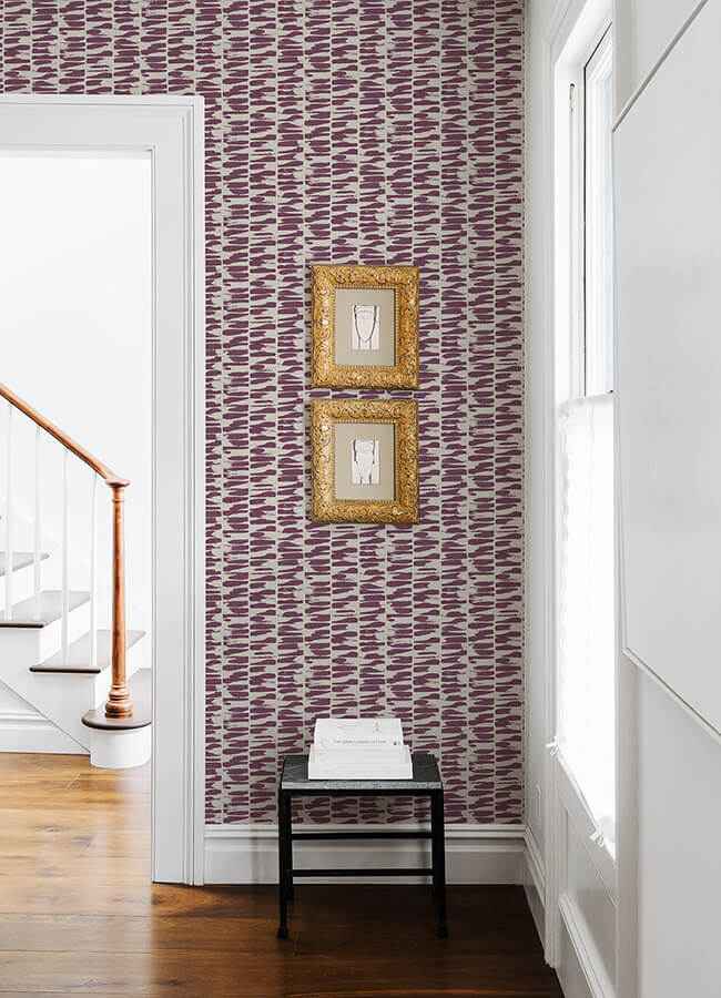 Myrtle Purple Abstract Stripe Wallpaper - York Wallcoverings - 4120-26846 - York Wallcoverings Wallpaper
