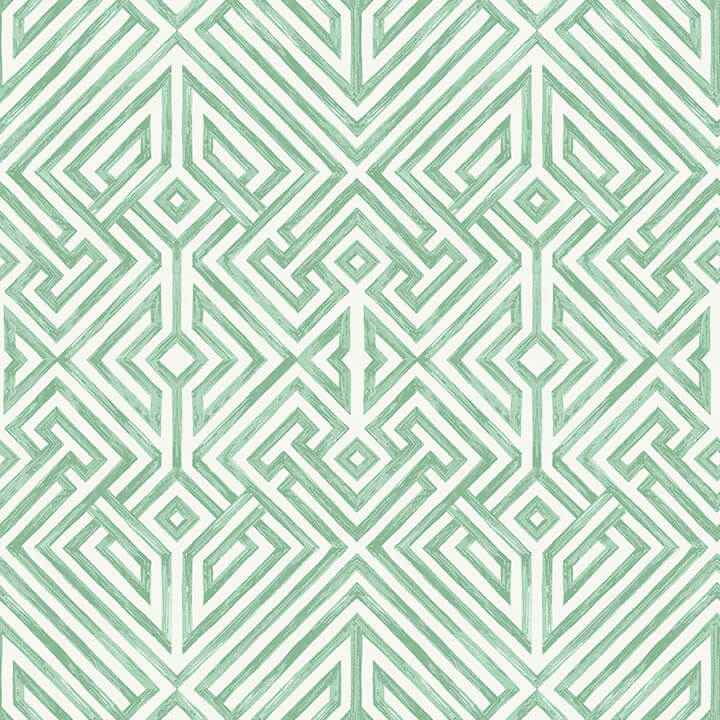 Lyon Green Geometric Key Wallpaper - York Wallcoverings - 4120-26850