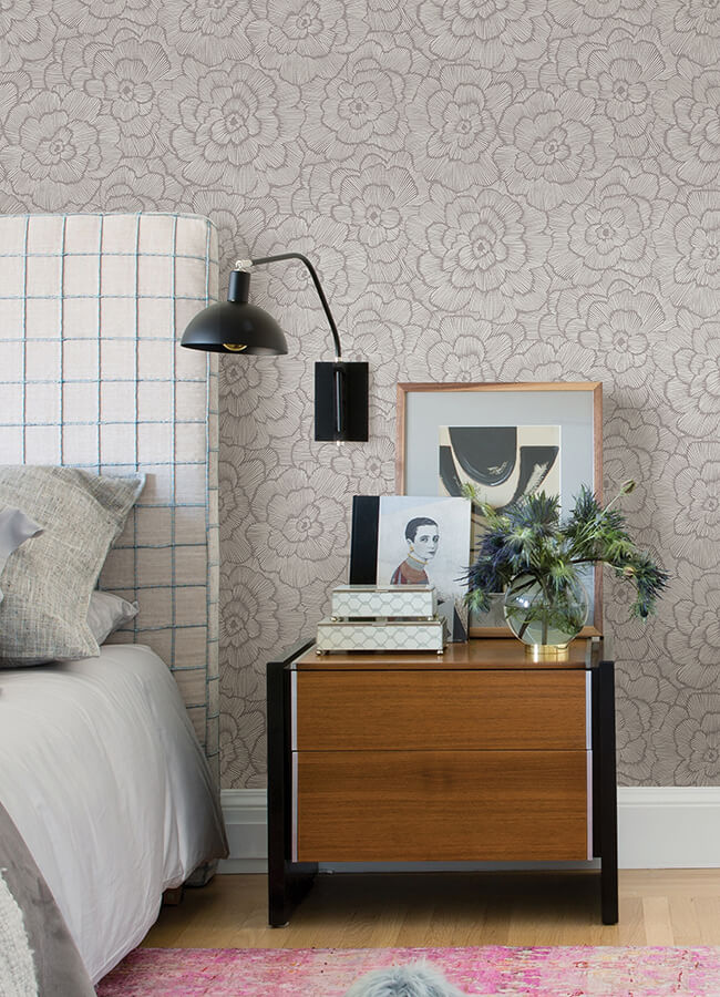 periwinkle-sterling-textured-floral-wallpaper-york-wallcoverings-4120-26853 - York Wallcoverings Wallpaper