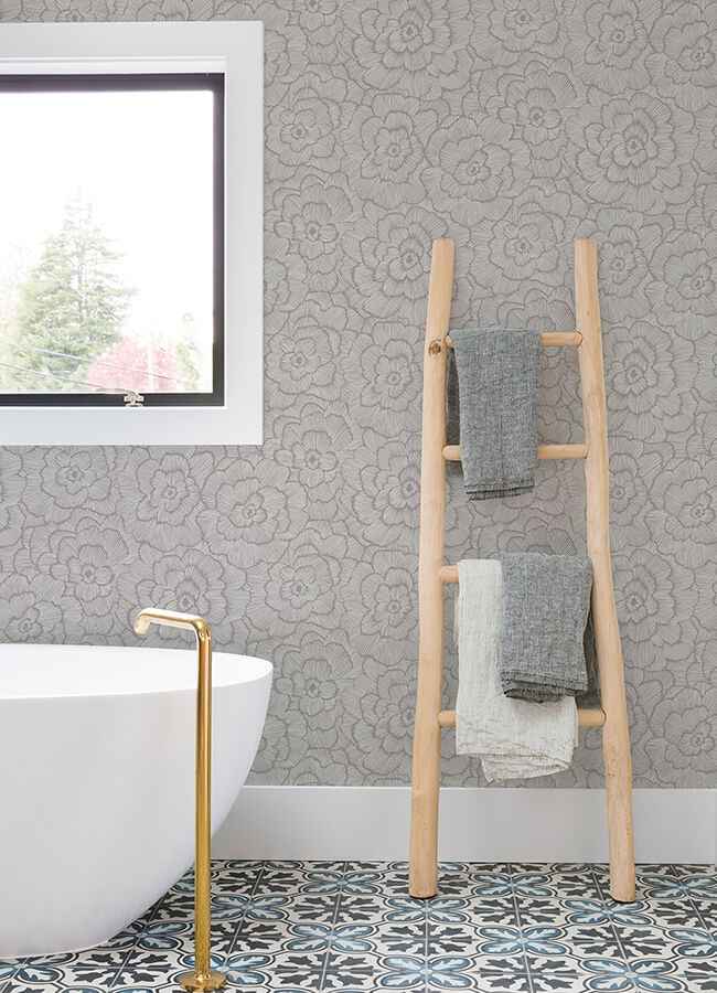 Periwinkle Sterling Textured Floral Wallpaper - York Wallcoverings - 4120-26853 - York Wallcoverings Wallpaper