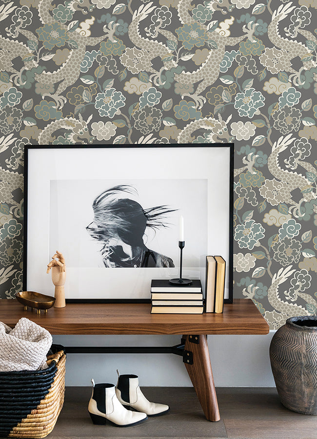 Yanci Stone Dragon Wallpaper  | Brewster Wallcovering - The WorkRm