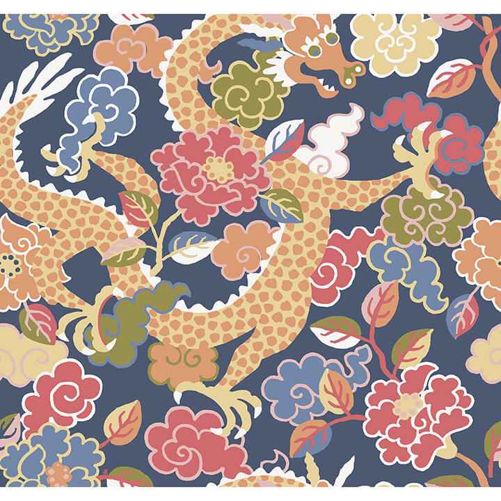 Yanci Orange Dragon Wallpaper - York Wallcoverings - 4120-72007 - York Wallcoverings Wallpaper