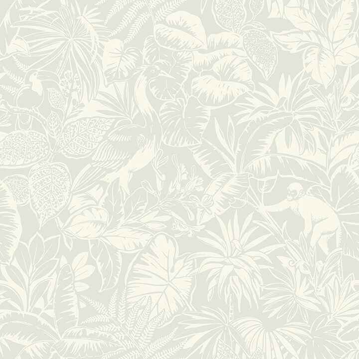 Corcovado Aqua Jungle Jamboree Wallpaper - York Wallcoverings - 4071-71013