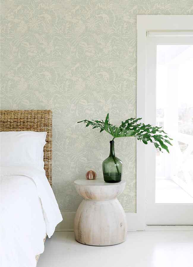 Corcovado Aqua Jungle Jamboree Wallpaper - York Wallcoverings - 4071-71013 - York Wallcoverings Wallpaper