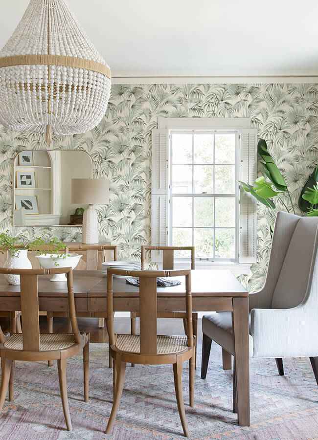 Manaus Aqua Palm Frond Wallpaper - York Wallcoverings - 4071-71015 - York Wallcoverings Wallpaper