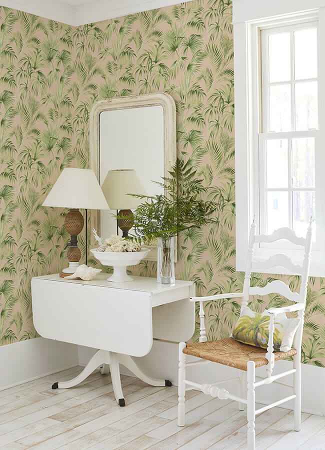 Manaus Peach Palm Frond Wallpaper - York Wallcoverings - 4071-71017 - York Wallcoverings Wallpaper