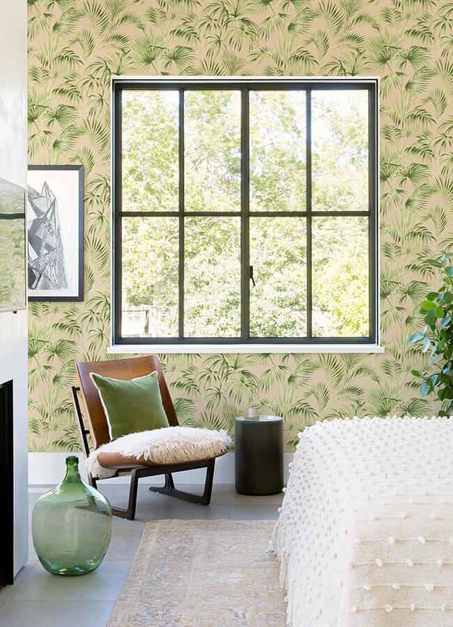 Manaus Peach Palm Frond Wallpaper - York Wallcoverings - 4071-71017 - York Wallcoverings Wallpaper