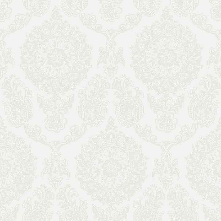 Helm Damask White Floral Medallion Wallpaper - York Wallcoverings - 4071-71021 - York Wallcoverings Wallpaper