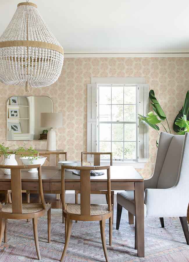 Sea Biscuit Peach Sand Dollar Wallpaper - York Wallcoverings - 4071-71026 - York Wallcoverings Wallpaper