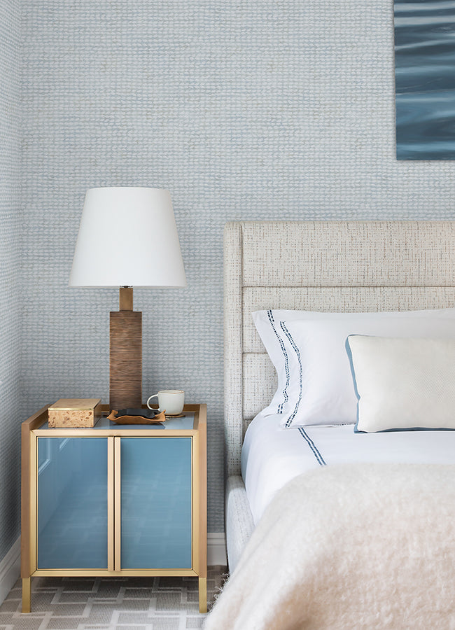 Wellen Light Blue Abstract Rope Wallpaper  | Brewster Wallcovering - The WorkRm