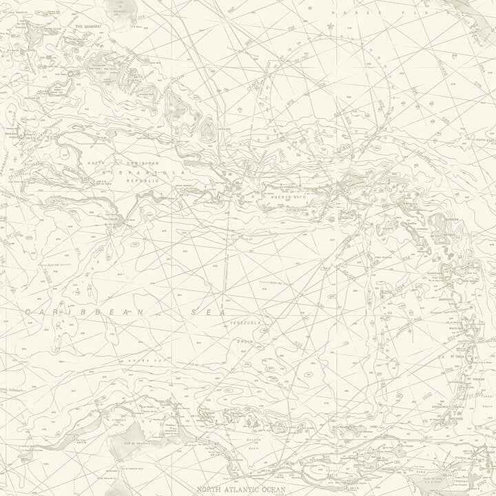 Charts Taupe Nautical Chart Wallpaper - York Wallcoverings - 4071-71057 - York Wallcoverings Wallpaper