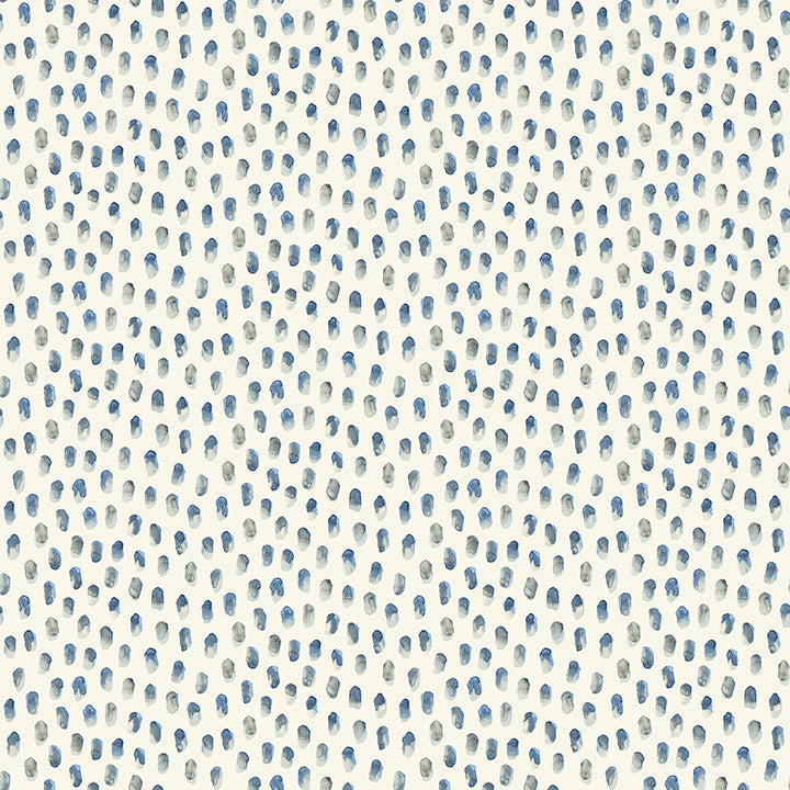Picture of Sand Drips Blue Painted Dots Wallpaper