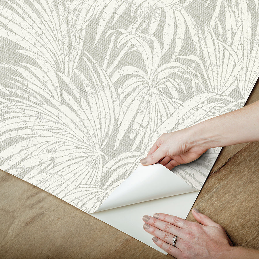 Neutral Cassava Palm Peel and Stick Wallpaper  | Brewster Wallcovering - The WorkRm