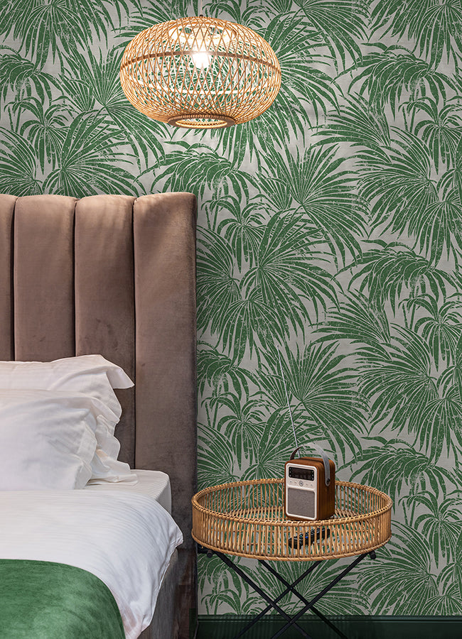 Green Cassava Palm Peel and Stick Wallpaper - Brewster Wallcovering