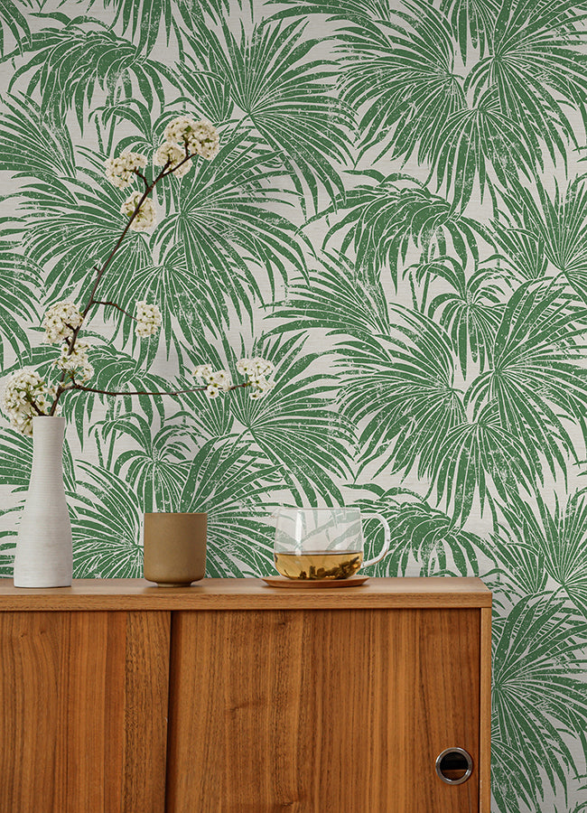 Green Cassava Palm Peel and Stick Wallpaper - Brewster Wallcovering