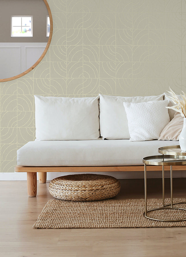 Taupe Batik Blok Peel and Stick Wallpaper  | Brewster Wallcovering - The WorkRm