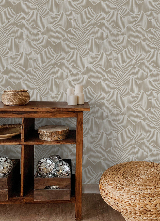 Beige Ridge & Valley Peel and Stick Wallpaper - Brewster Wallcovering