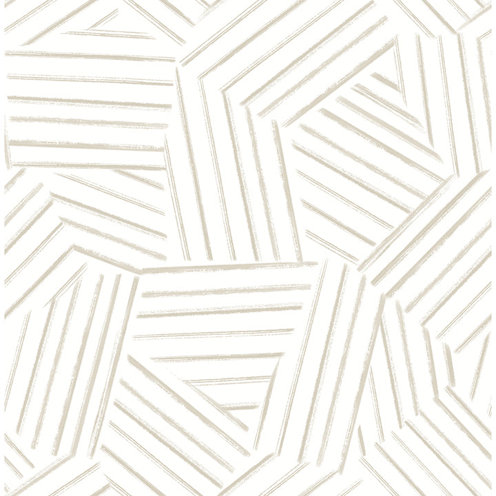 Picture of Helene Taupe Geometric Lines Wallpaper