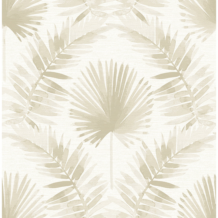 Picture of Calla Taupe Painted Palm Wallpaper