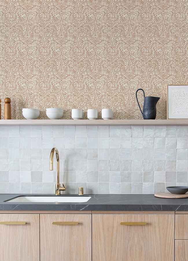 Elma Rust Fiddlehead Wallpaper - York Wallcoverings - 4121-26919 - York Wallcoverings Wallpaper