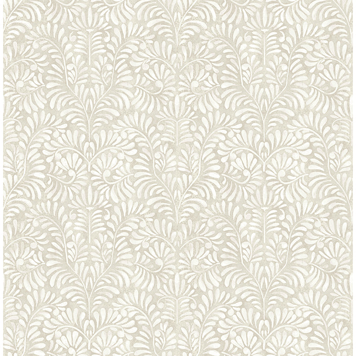 Picture of Elma Taupe Fiddlehead Wallpaper