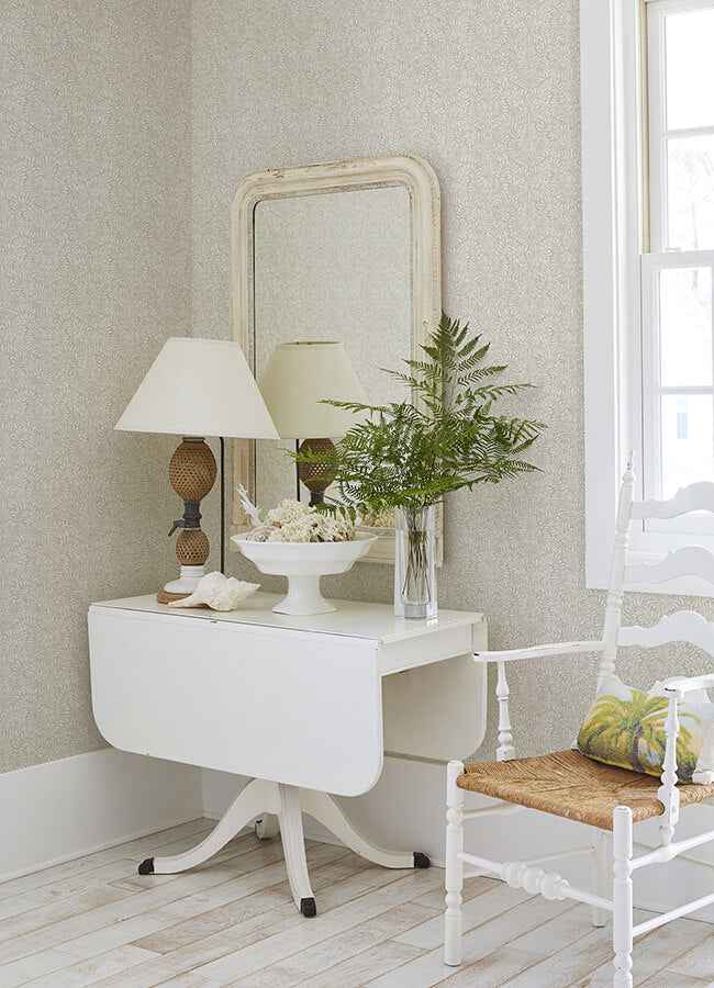 Elma Taupe Fiddlehead Wallpaper - York Wallcoverings - 4121-26920 - York Wallcoverings Wallpaper