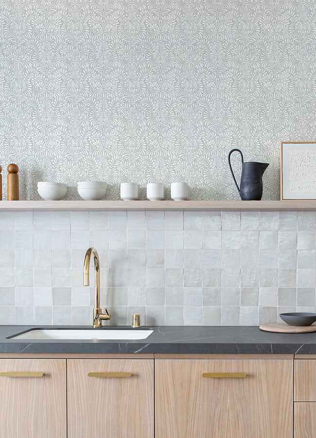 Elma Sterling Fiddlehead Wallpaper - York Wallcoverings - 4121-26921 - York Wallcoverings Wallpaper