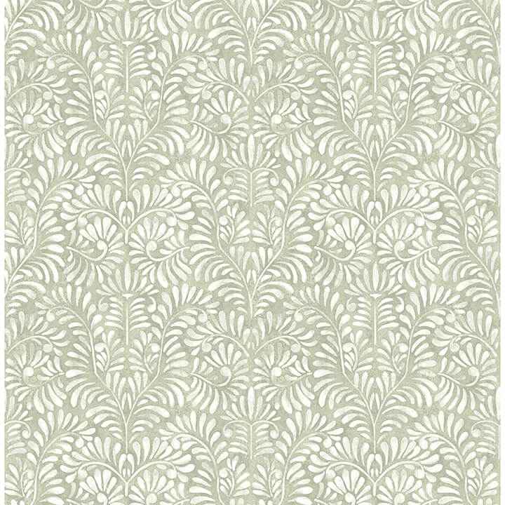 Elma Sage Fiddlehead Wallpaper - York Wallcoverings - 4121-26922