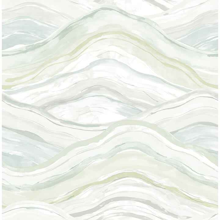 Dorea Sea Green Striated Waves Wallpaper - York Wallcoverings - 4121-26924 - York Wallcoverings Wallpaper