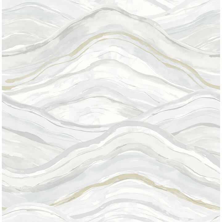 Dorea Light Blue Striated Waves Wallpaper - York Wallcoverings - 4121-26925 - York Wallcoverings Wallpaper