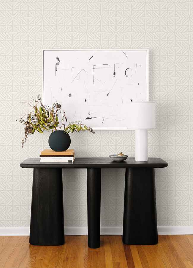 Hesper Ivory Geometric Wallpaper - York Wallcoverings - 4121-26929 - York Wallcoverings Wallpaper