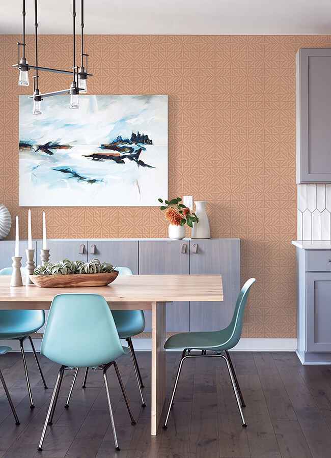 Hesper Rust Geometric Wallpaper - York Wallcoverings - 4121-26930 - York Wallcoverings Wallpaper