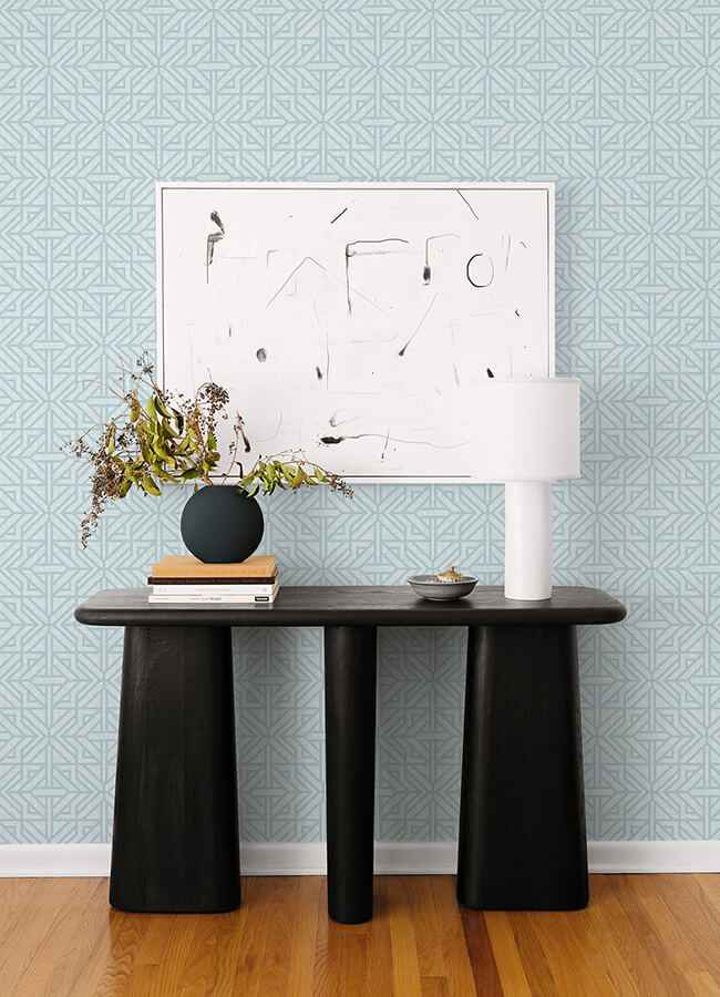 Hesper Sky Blue Geometric Wallpaper - York Wallcoverings - 4121-26932 - York Wallcoverings Wallpaper