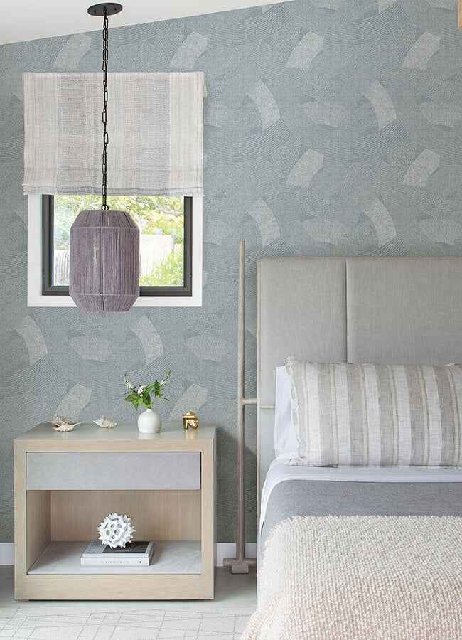 Tania Denim Woven Abstract Wallpaper - York Wallcoverings - 4121-26935 - York Wallcoverings Wallpaper