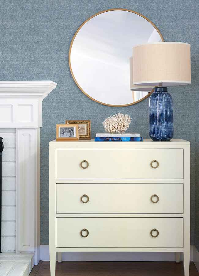 Minerva Denim Texture Geometric Wallpaper - York Wallcoverings - 4121-26943 - York Wallcoverings Wallpaper