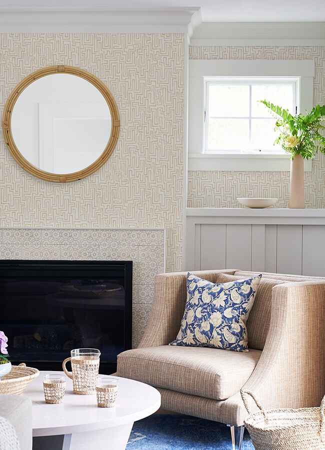 Ramble Blush Geometric Wallpaper - York Wallcoverings - 4121-26954 - York Wallcoverings Wallpaper