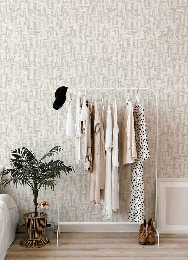 Ramble Taupe Geometric Wallpaper - York Wallcoverings - 4121-26955 - York Wallcoverings Wallpaper