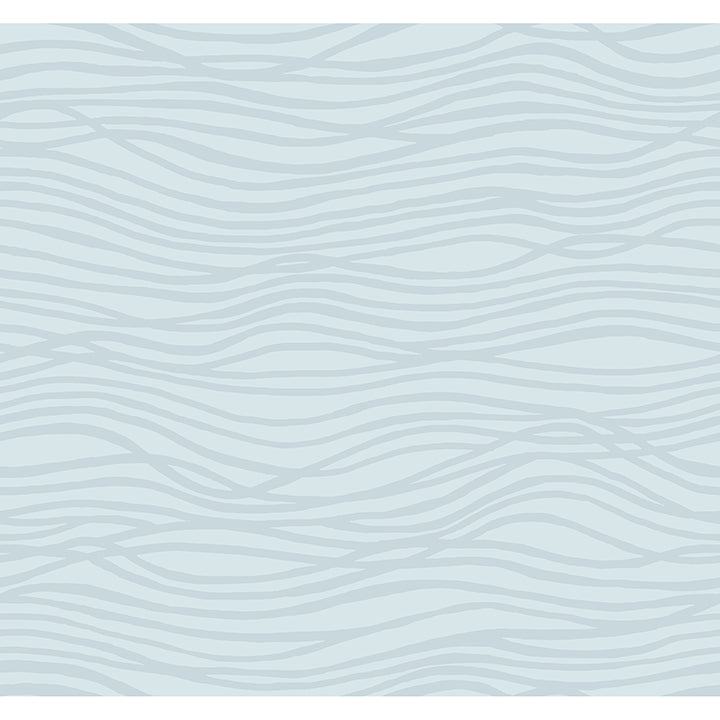 Brewster Wallcovering-Galyn Sky Blue Pearlescent Wave Wallpaper