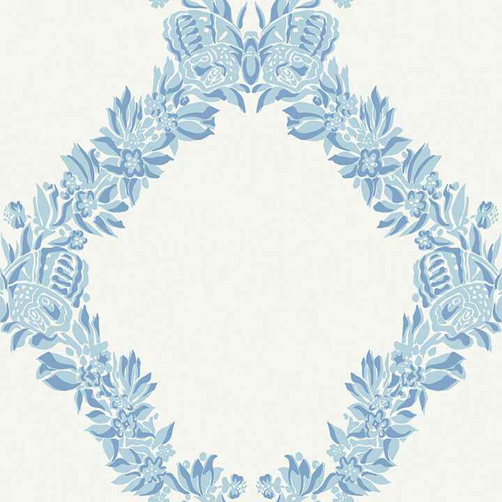 Sky Blue Wreath Peel & Stick Wallpaper - York Wallcoverings - SCS6049
