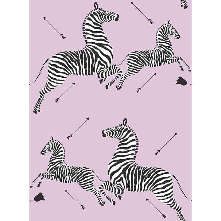 Lilac Zebra Safari Peel and Stick Wallpaper - York Wallcoverings - SCS6054