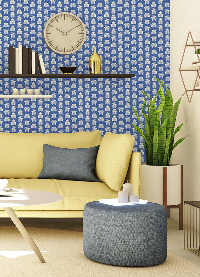 Azure Fleur Peel and Stick Wallpaper  | Brewster Wallcovering - The WorkRm