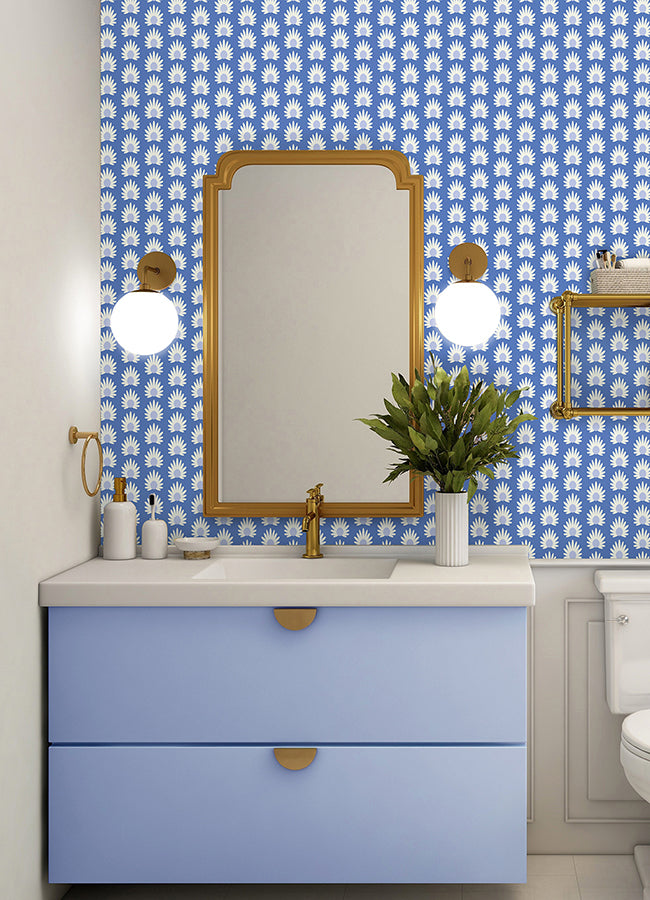 Azure Fleur Peel and Stick Wallpaper  | Brewster Wallcovering - The WorkRm