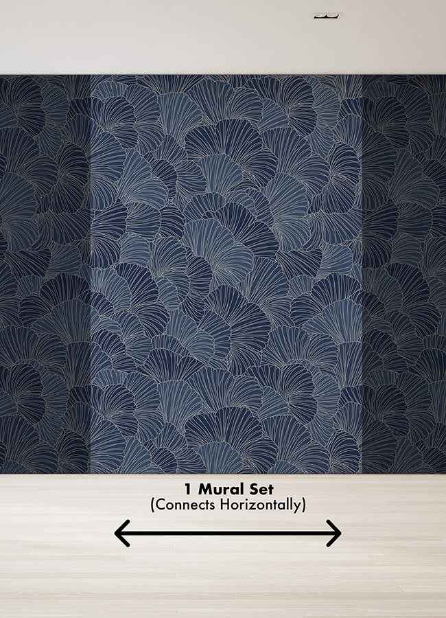 Petals Royal Blue Wall Mural - York Wallcoverings - ASTM5049 - York Wallcoverings Wallpaper