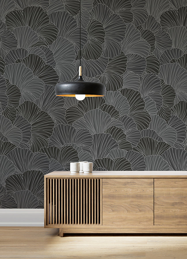 petals-charcoal-grey-wall-mural-york-wallcoverings-astm5050 - York Wallcoverings Wallpaper